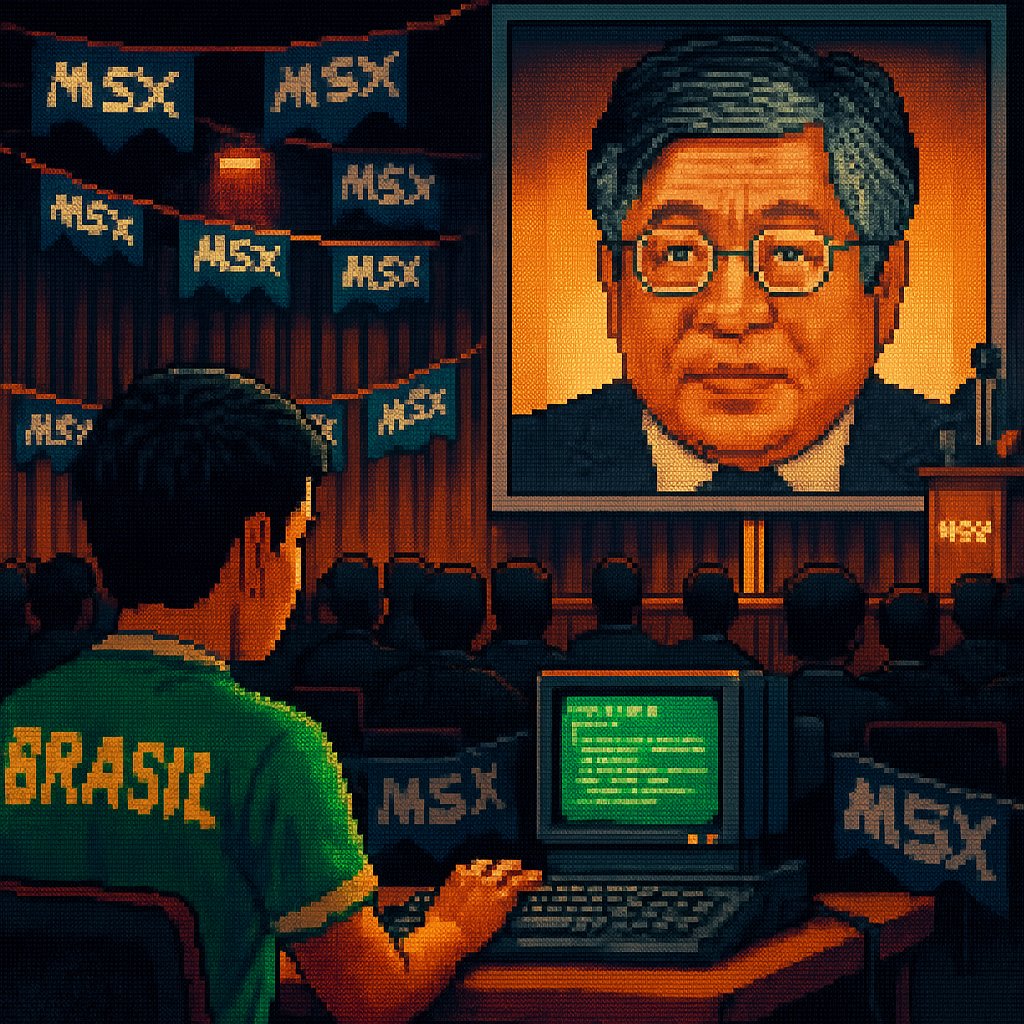 To all MSX Brazilian users, try to not miss the Sao Paulo MSX summit on July 19th with Mr. Kazuhiko Nishi
(Picture was made on the MSX2 Screen7 mode)
#MSX #MSXWorld