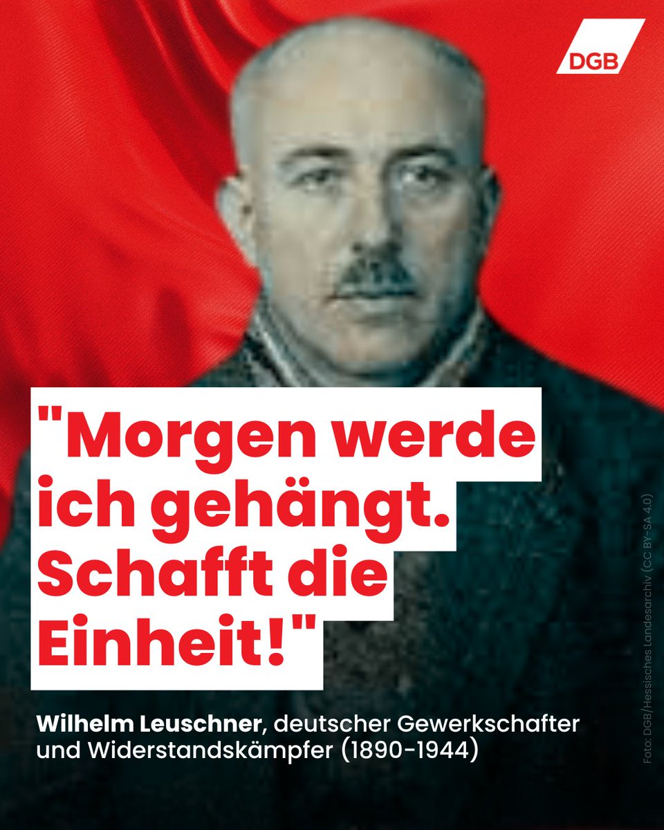 dgb_news's tweet image. Vor 81 Jahren scheiterte das Attentat auf Hitler. Am #20Juli erinnern wir deshalb an den #Widerstand gegen das NS-Regime. Viele Widerstandskämpfer*innen wurden wegen des missglückten Attentats hingerichtet. Darunter Wilhelm Leuschner: dgb.de/der-dgb/geschi… #NieWieder