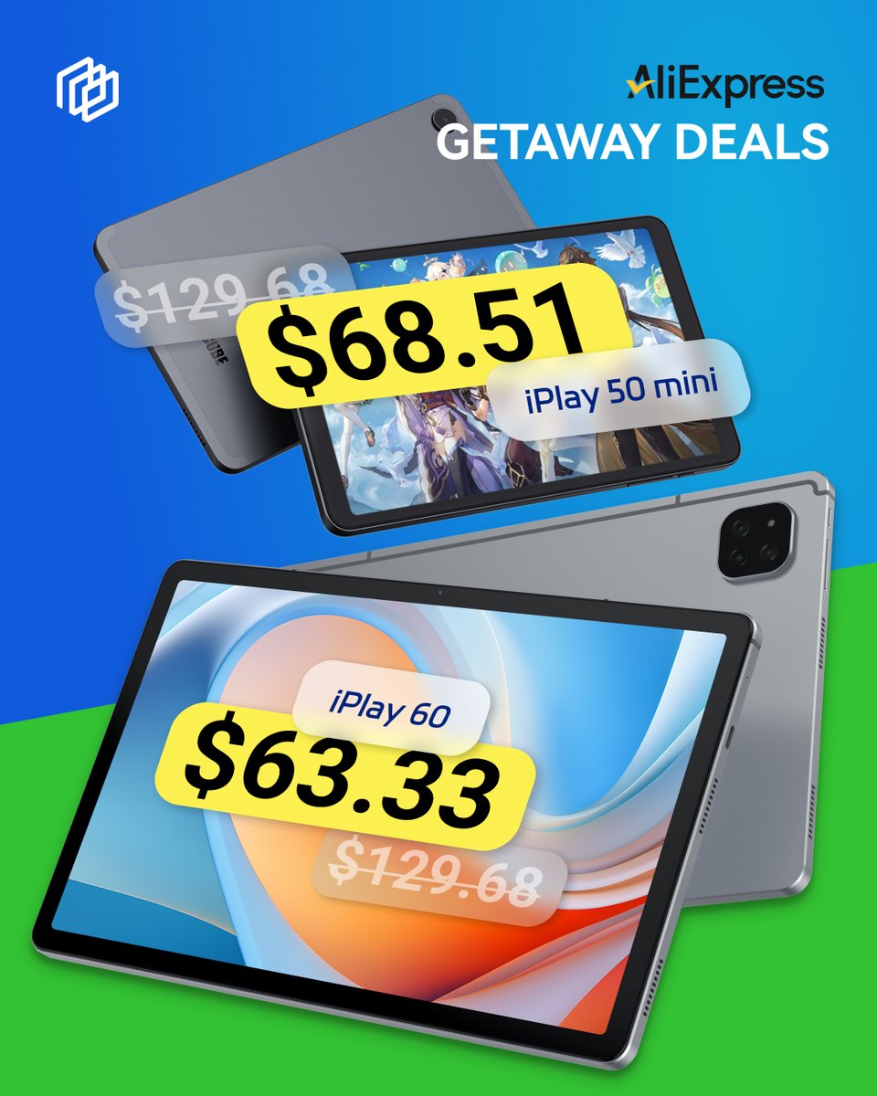 alldocube's tweet image. 🌟 AliExpress Getaway Deals! 🌟
⏳ Until: 2025/07/20 23:59:59
Looking for a budget-friendly tablet?
Whether it’s for your kids, parents, car navigation, or everyday use — we’ve got you covered!
🔥 iPlay 50 Mini – 8.4” Tablet with 4G LTE & Wi-Fi
📱 Only US $68.51…