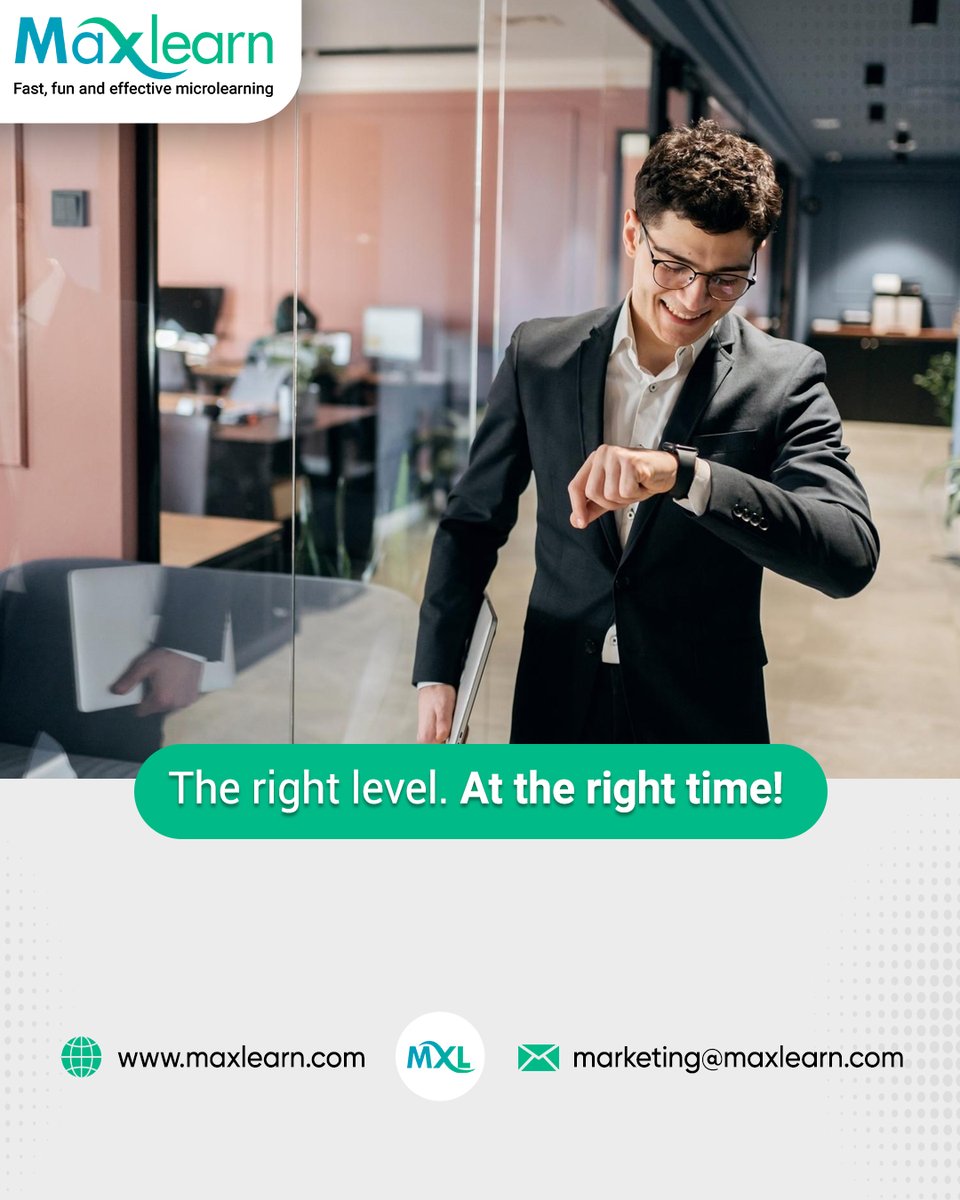 maxlearn_global's tweet image. MaxLearn’s Microlearning: The right level. At the right time.
Learning isn’t linear. MaxLearn meets learners where they are.
Book a demo and scale developmental learning across teams... maxlearn.com/request-a-demo/
#CognitiveDevelopment #ThreeStagesLearning #MicrolearningDesign