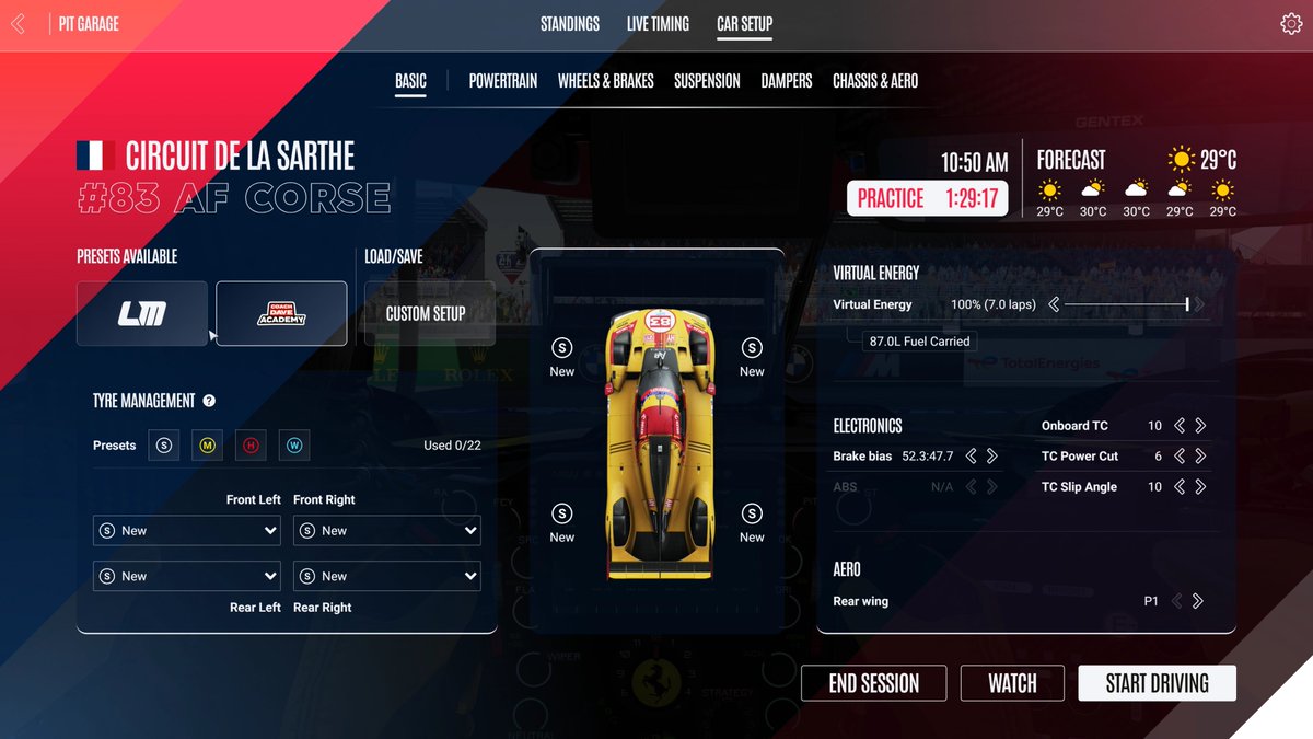 LeMansUltimate's tweet image. Small changes, big difference!
Cleaner, condensed car setup screen & a revised Race Weekend screen complete with 2023, 2024 and 2025 seasons!
Coming 22nd July part of the FREE 1.0 Update
#lemansultimate #wec #LeMans24