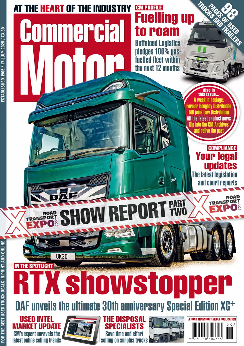 Commercial Motor (@comm_motor) on Twitter photo ‼️OUT NOW: Commercial Motor 17 July 2025‼️
► RTX Showstopper – <a href="/DAFTrucksUK/">DAF Trucks UK 🇬🇧</a> unveils the ultimate 30th anniversary Special Edition XG+
► The disposal specialists – Save time and effort selling on surplus trucks
► To subscribe 👉 bit.ly/3UW1Tzc
#CommercialMotor ‼️OUT NOW: Commercial Motor 17 July 2025‼️
► RTX Showstopper – <a href="/DAFTrucksUK/">DAF Trucks UK 🇬🇧</a> unveils the ultimate 30th anniversary Special Edition XG+
► The disposal specialists – Save time and effort selling on surplus trucks
► To subscribe 👉 bit.ly/3UW1Tzc
#CommercialMotor