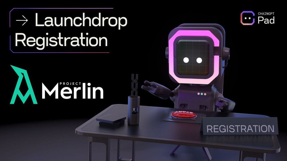 🚨 Registration for <a href="/ProjectMerlinio/">Project Merlin</a> starts now! 

📌 Registration for $MRLN Launchdrop ends on July 23th, 10 AM UTC. 

📆 Launchdrop Date: July 24 

Registration is open for All Tier members - FCFS Round is for everyone. 📄

Launchdrop Page: pad.chaingpt.org/pools/387/13a5…
