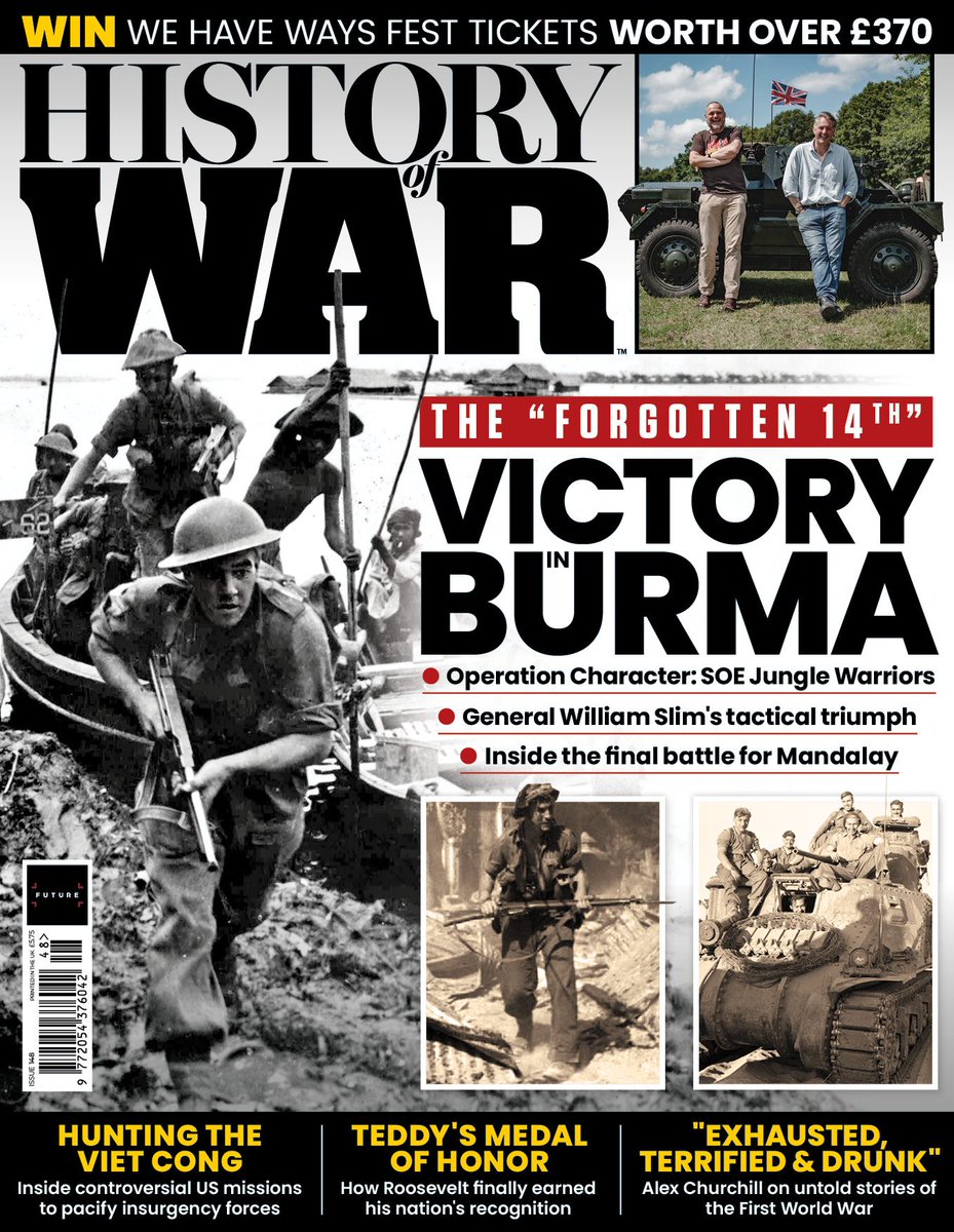 HistoryofWarMag's tweet image. Inside issue 148: Slim fights back in Burma.
➕ Anti-Communists in Vietnam.
➕ Great Battles: Loos
➕ Frontline features on the strategic importance of Aden, Yemen, Russian arms dealers, helicopter assaults and Ukrainian drone warfare.
➡️ Buy Today: history-of-war.visitlink.me/HeECSN