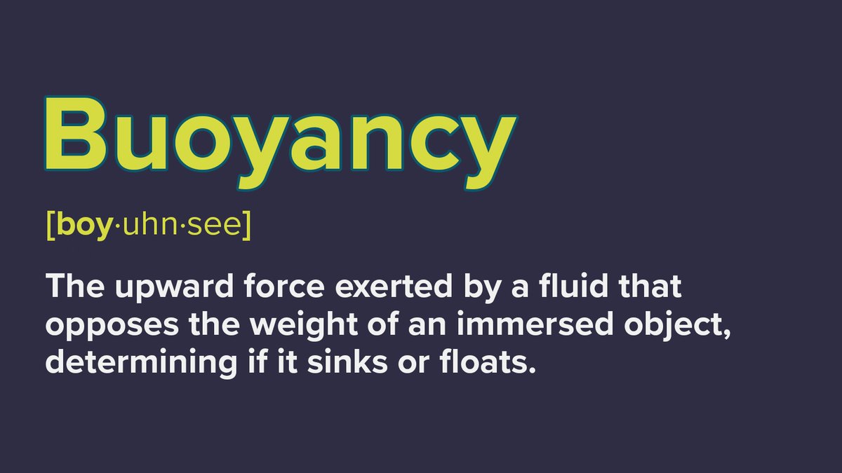 gsc1's tweet image. #ScienceWordOfTheWeek

🛟 Buoyancy - The upward force by a fluid that opposes the weight of an immersed object, determining if it sinks or floats.