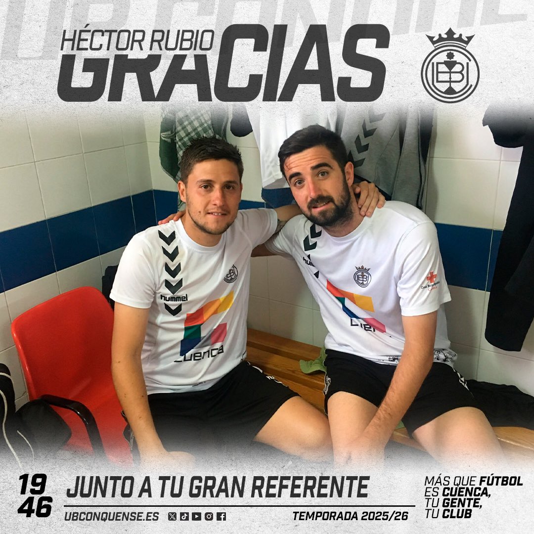 📢 #GraciasHéctorRubio

Junto a tu gran referente, habéis cumplido el sueño de cualquier niño, jugar y disfrutar juntos en el club de vuestra vida.

Iván y Héctor, de la mano habéis conseguido dejar un legado en la Balompédica y devolver al club al lugar que, como mínimo, merece.
