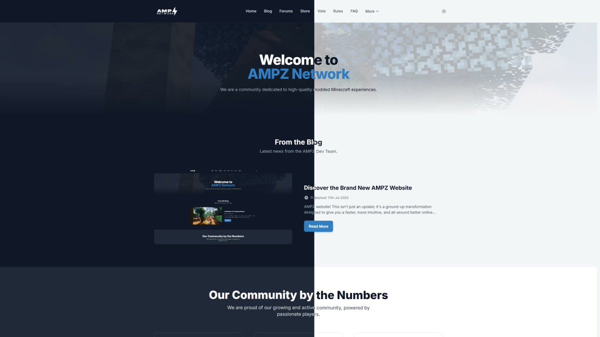 AMPZNETWORK's tweet image. We&apos;ve launched the brand new AMPZ website, completely rebuilt for a faster, better experience!

Improved Mobile Nav (bottom bar!) 
Dark/Light Mode 
Enhanced FAQ (voice search &amp;amp; direct links
We&apos;ve also updated our Privacy Policy &amp;amp; Terms of Service. Explore it now!