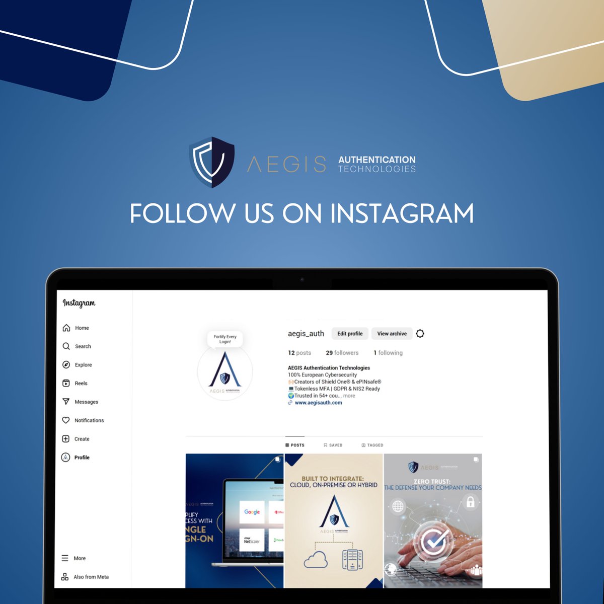 Follow 𝘼𝙀𝙂𝙄𝙎 𝘼𝙪𝙩𝙝𝙚𝙣𝙩𝙞𝙘𝙖𝙩𝙞𝙤𝙣 𝙏𝙚𝙘𝙝𝙣𝙤𝙡𝙤𝙜𝙞𝙚𝙨 and be part of the future of digital protection! 
instagram.com/aegis_auth/