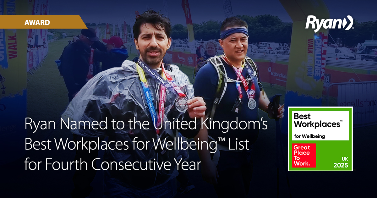 🏆 We’re honored to be named one of the UK’s Best Workplaces for Wellbeing by Great Place To Work.  

At Ryan, supporting the well-being of our team is central to everything we do. Learn more about this recognition and our commitment to our team members: tax.ryan.com/best-workplace…