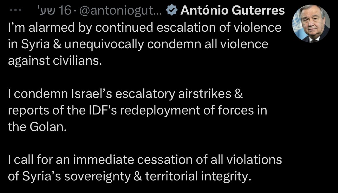 elicoh1's tweet image. Guterres, the hypocrite who’s so concerned about Hamas terrorists, is allowing militias in Syria to massacre members of the Druze community.
While your failed organization gives backing to terror, we will not remain silent as our Druze brothers are being slaughtered in Syria