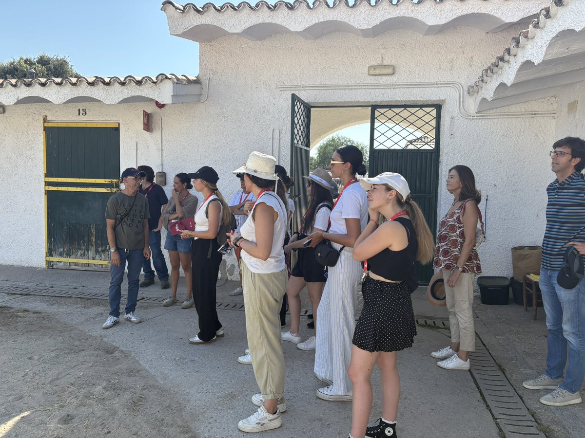 HipodromoMadrid's tweet photo. 🏇✨ Hoy, una mañana para vivir el Hipódromo desde dentro ✨🏇

Hoy, jueves 17 de julio, los alumnos del @cursosveranoUCM, “El purasangre inglés, un atleta de élite” están disfrutando de una experiencia única:

✅ Bajada a pista para ver los galopes de entrenamiento
✅ Visita a las cuadras
✅ Observación de la salida de cajones
✅ Recorrido completo por todo el recinto: tribuna, palcos, paddock, sala de jockeys…

Una gran mañana para aprender, descubrir y sentir de cerca la pasión que se vive cada día en el Hipódromo de la Zarzuela, de la mano de José Luis Martínez, jockey.

#HipódromoDeLaZarzuela #CursosDeVeranoUCM