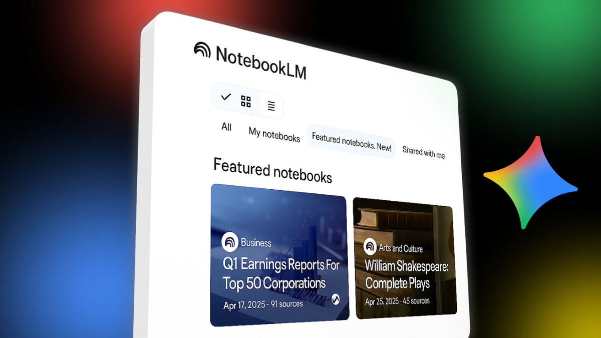 YourAiWorkflow's tweet image. ⚡️Imagine a Wikipedia where pages are interactive -with a mind map, audio overview, and an AI chatbot that answers everything 🤯

🚀 NotebookLM is making that real with ‘Featured Notebooks’ now rolling out

👩🏼‍💻 Soon in Personal Accounts

@Google @NotebookLM  #NotebookLM #Google