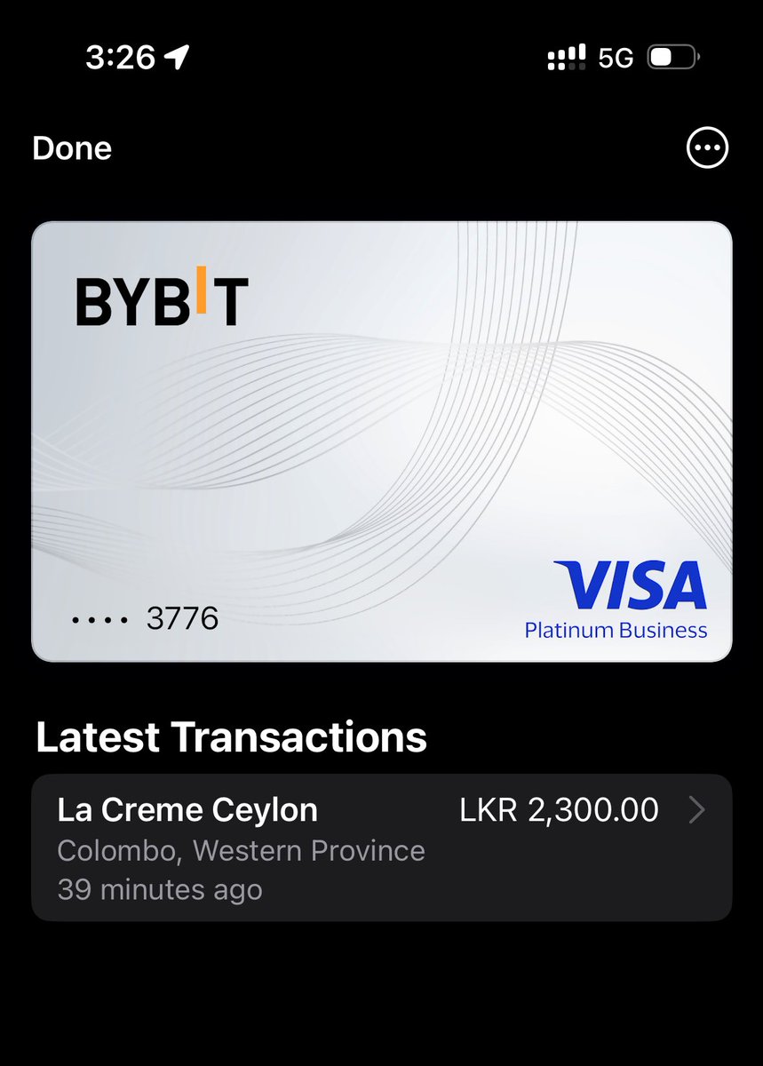 Completed my first transaction with a local vendor using crypto via Apple  Pay 🌚. No extra fees! 🫣 #ApplePay #LKA #ByBit #SriLanka