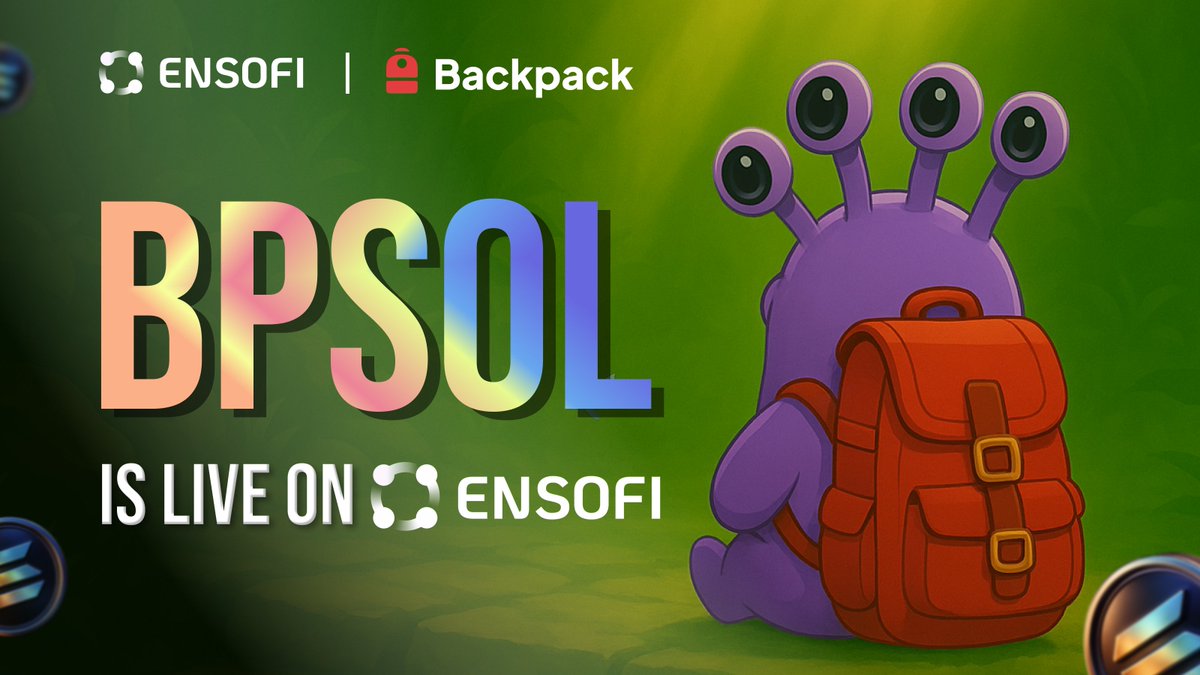Ensofi_xyz's tweet image. bpSOL is Now Integrated on EnsoFi
Now on EnsoFi, you can:
• Supply with $bpSOL
• Use it as collateral without missing out on staking yield
• Earn EnsoFi Points and unlock future perks
Powered by @Backpack, $bpSOL offers 0% fees and 100% block rewards kickback - maximizing…
