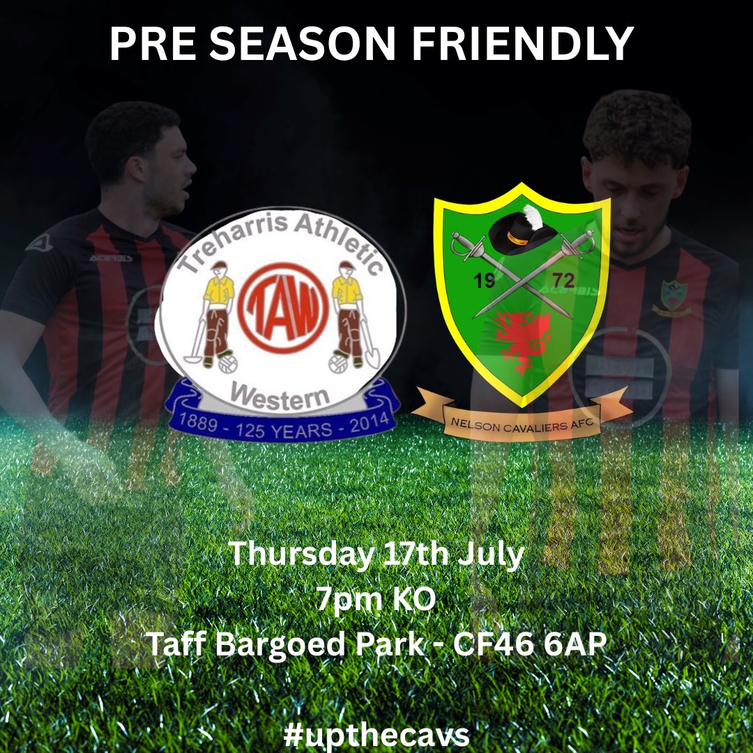 Nelson Cavaliers AFC (@nelsoncavsafc) on Twitter photo 🗣️🔴⚫️⚽️GAME DAY
Pre season continues for our 1st team this evening who make the short journey to <a href="/TreharrisAthFC/">Treharris Ath FC</a>
Not far to travel so come along and support the boys! #preseason #upthecavs 🗣️🔴⚫️⚽️GAME DAY
Pre season continues for our 1st team this evening who make the short journey to <a href="/TreharrisAthFC/">Treharris Ath FC</a>
Not far to travel so come along and support the boys! #preseason #upthecavs