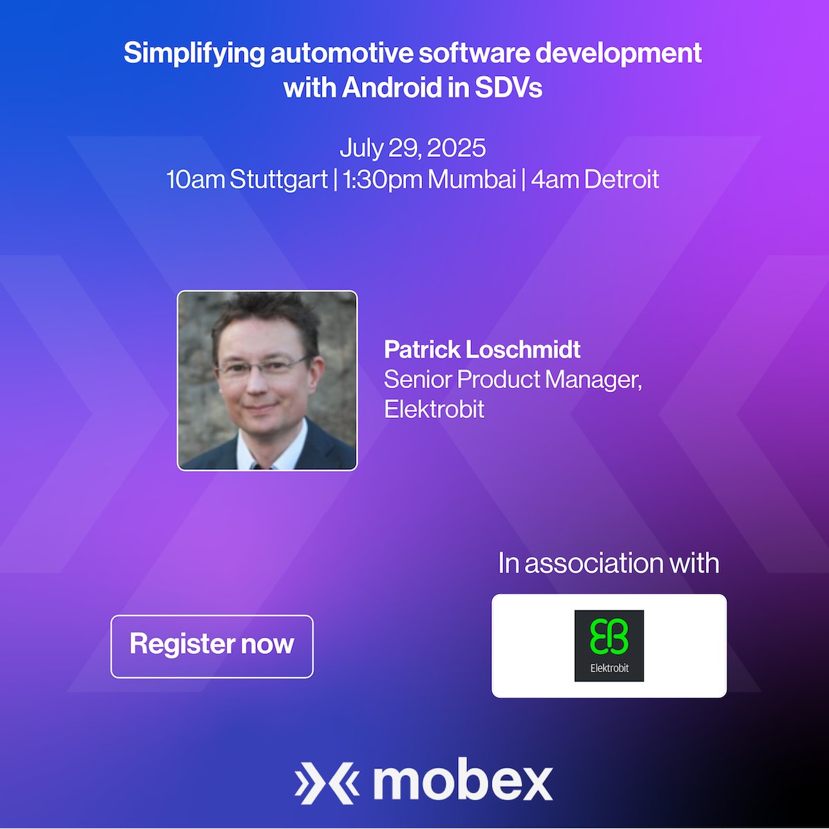 Live webinar: Simplifying automotive software development with Android in SDVs by Elektrobit. July 29, 2025, 10am Stuttgart | 1:30pm Mumbai | 4am Detroit. Register free: tinyurl.com/3m8bzvzk