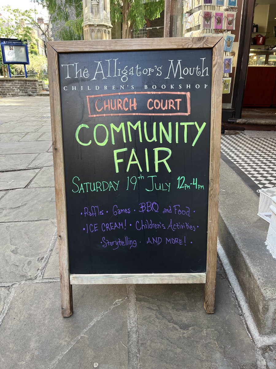 alligatorsmouth's tweet image. Don't forget to join us THIS Saturday (19th July) for the Church Court Community Fair! We will be joining our neighbours to celebrate local business. Come along for raffles, games, face painting, storytelling and more! You won't want to miss out on the BBQ and ice cream...