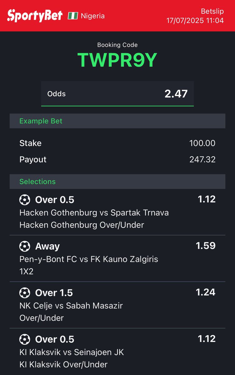 Soft 2 odds! 

USPAMF

TWPR9Y

Stake responsibly!📣