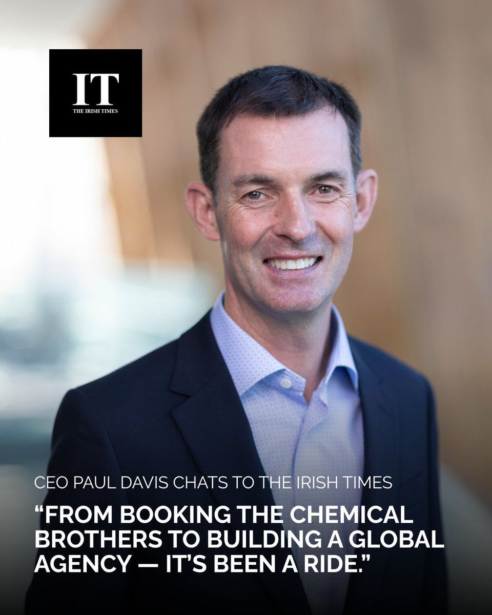 Did you know our CEO used to DJ and once booked the Chemical Brothers at UCD?

From running club nights to running a globally ranked agency, Paul Davis shares his journey and why he’s still not planning to retire (ever).

Catch his Q&amp;A with <a href="/IrishTimes/">The Irish Times</a> via link in bio!🎧💼