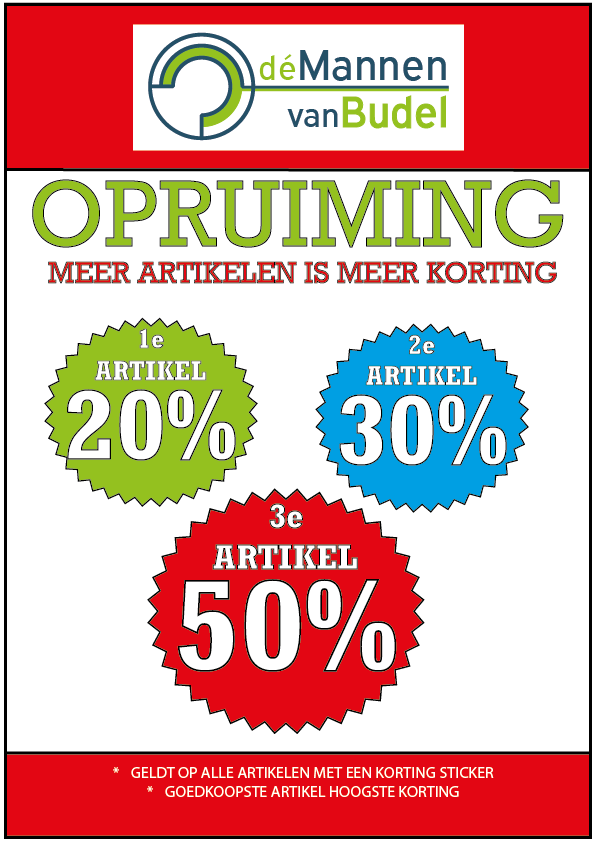 Nu tot 50% Korting - bij Dé Mannen van Budel - mailchi.mp/demannenvanbud…