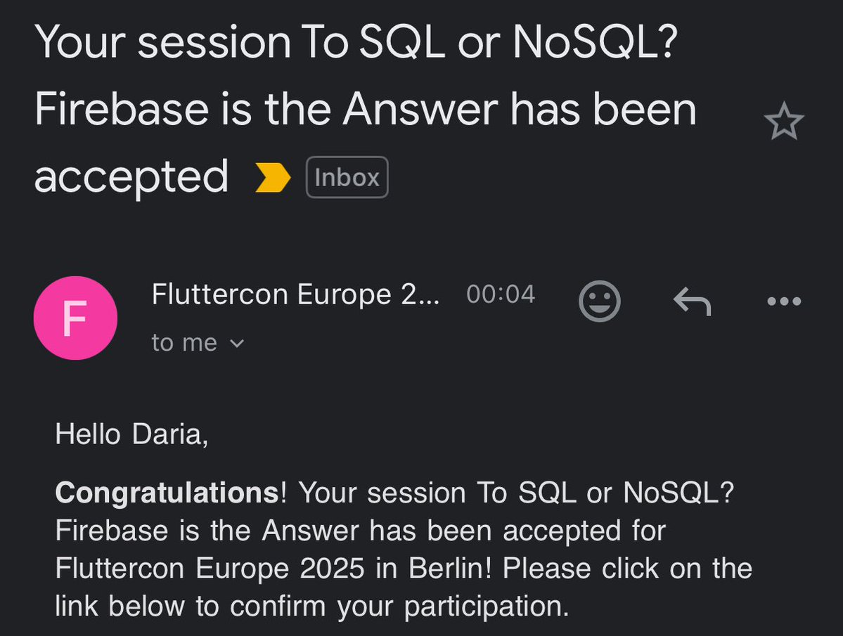 dariadroid's tweet image. Ok so definitely will see everyone in Berlin at @FlutterconWorld π€©π So excited!