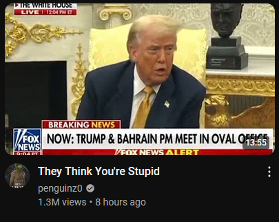 KarlMaxxed's tweet photo. kind of awesome things are so bad that even "apolitical" youtubers like cr1tikal and coffeezilla are regularly making content about how much the trump admin sucks https://t.co/Db0rEBavnH