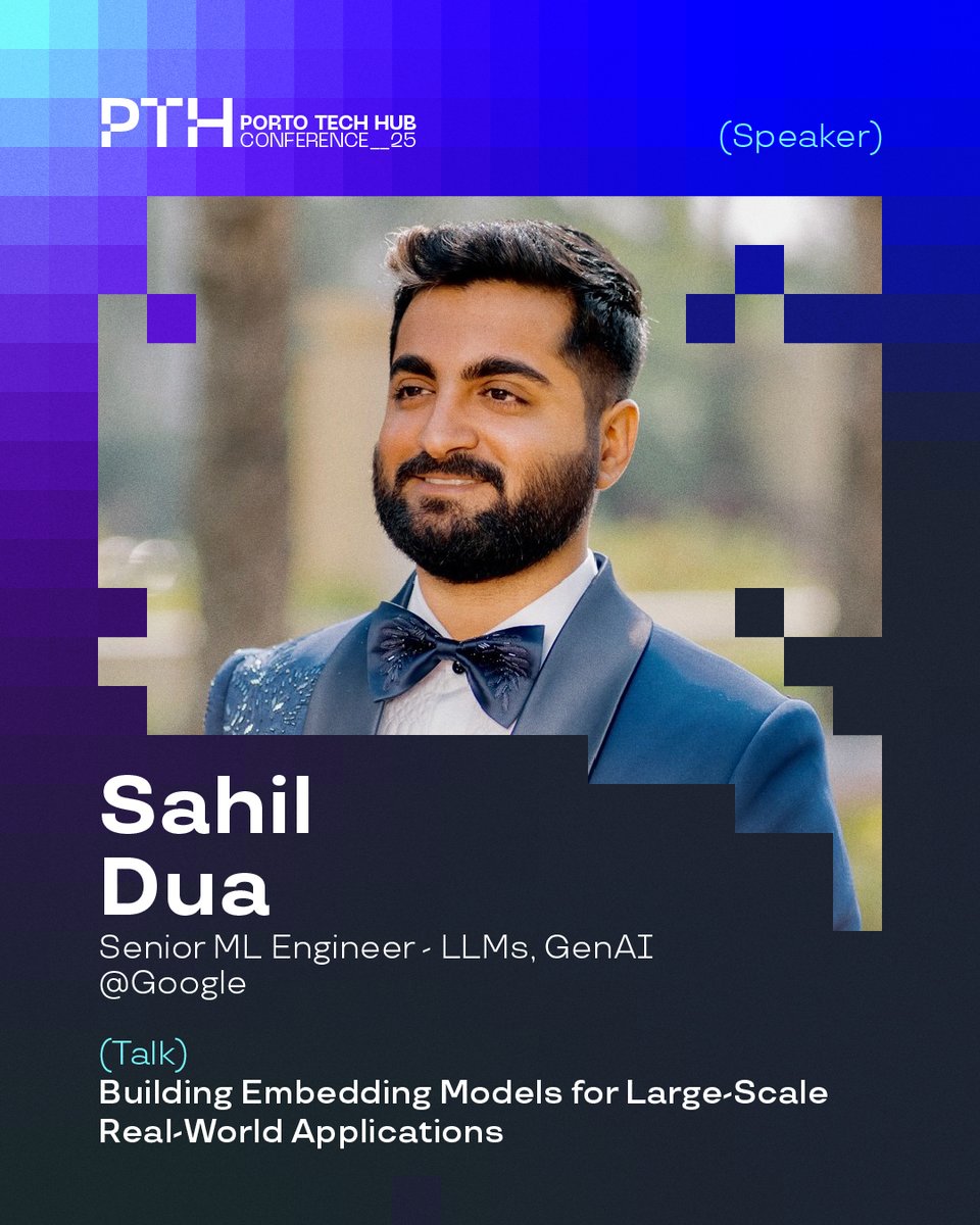 PortoTechHub's tweet image. Make way for Sahil Dua at Porto Tech Hub Conference 2025, a Senior ML Engineer - LLMs, GenAI @ Google! π
Prepare yourself to build embedding models for large-scale real-world applications in his talk!
See you on October 7th! Get your ticket at π tinyurl.com/yc8hc5nv