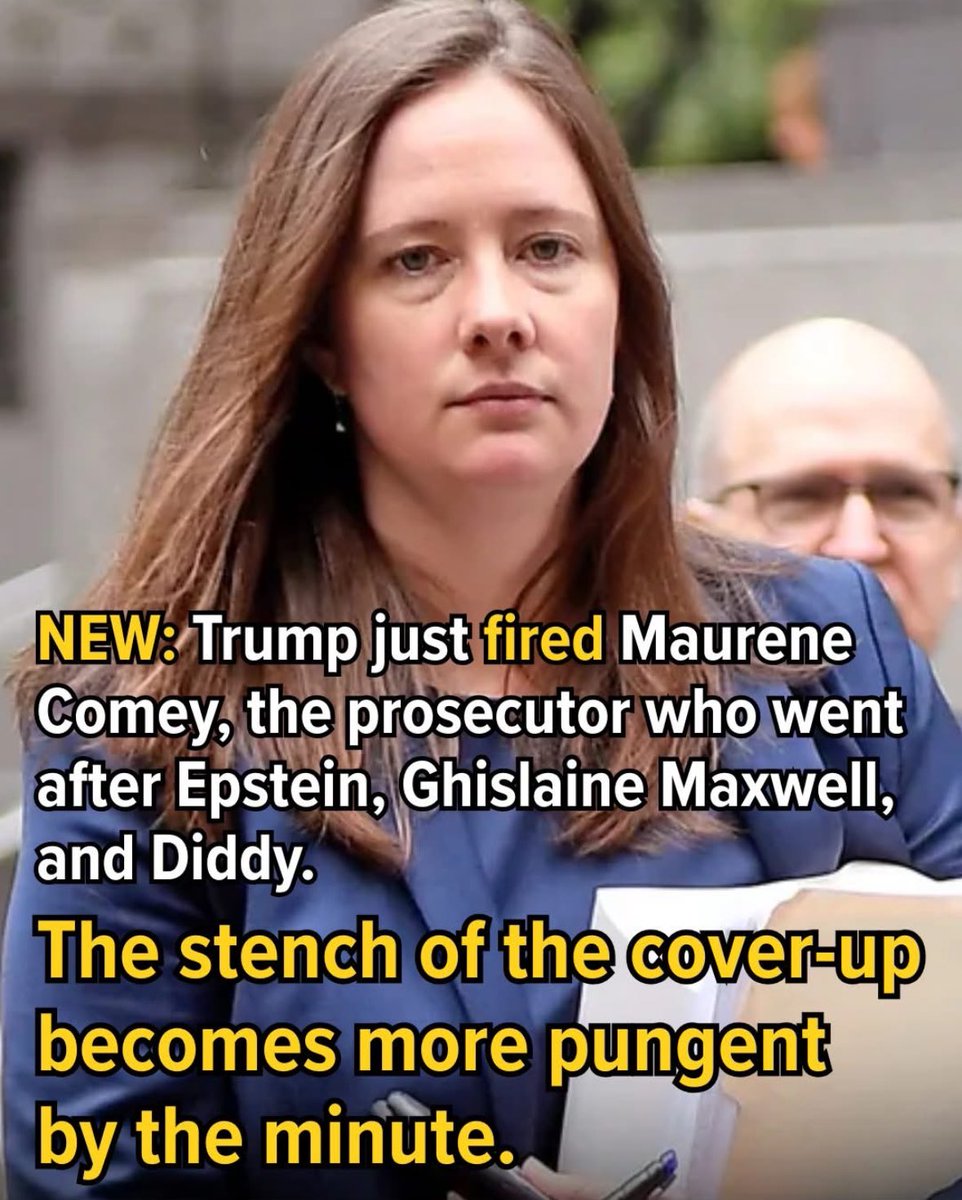 Trump wants us to stop talking about the Epstein files but then fires Maurene Comey, the prosecutor who went after Epstein. This is a major coverup by the guilty party. 😡 #EpsteinFiles #TrumpPedoFiles #EpsteinClientList #EpsteinTrumpCoverUp #Pedophiles #ReleaseTheEpsteinFiles