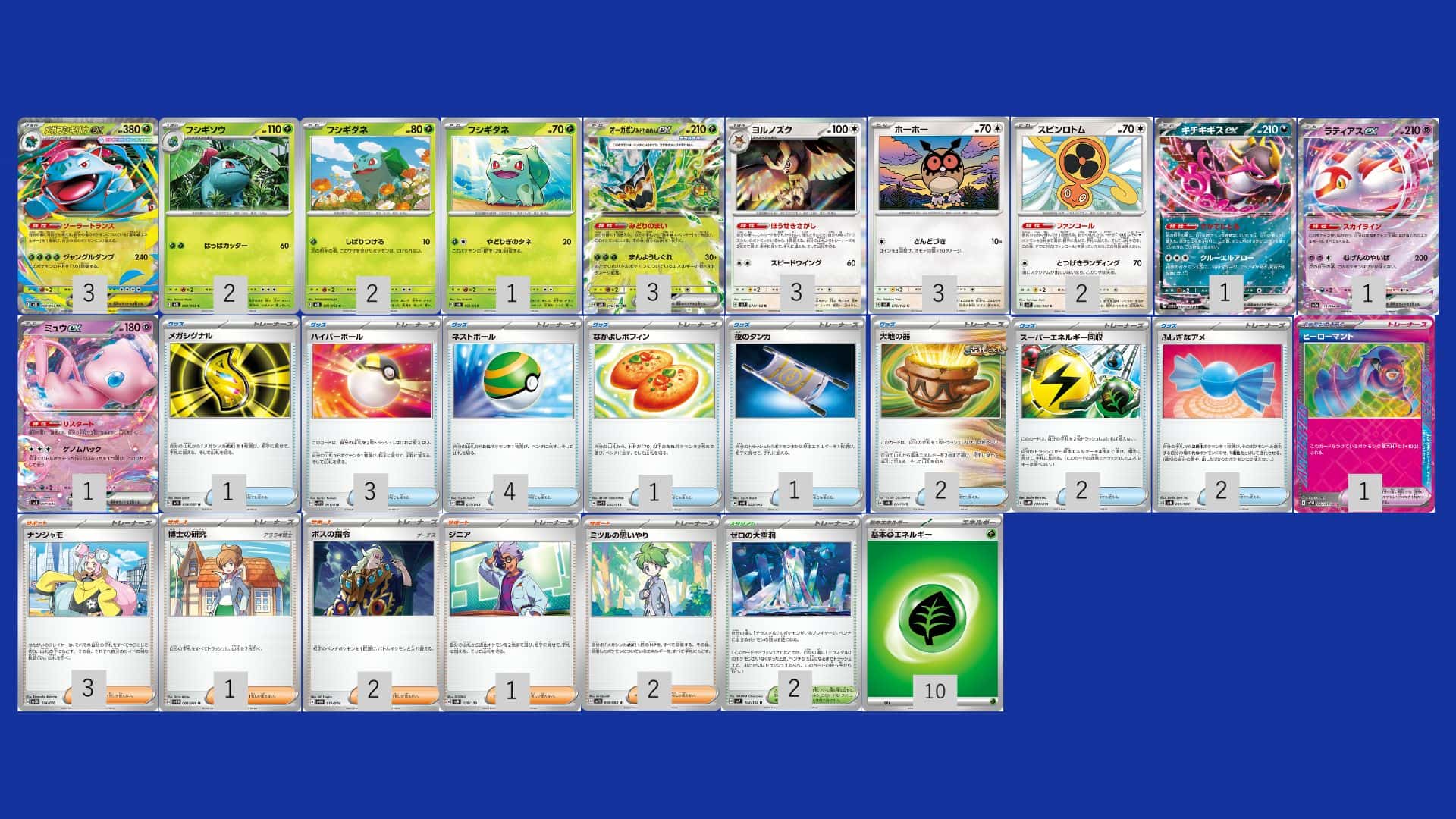 【最新】24h以内発送　サーニーゴ選手考案　メガフシギバナex デッキ　構築済み 24時間以内発送✨サーニーゴch紹介 メガフシギバナex デッキ