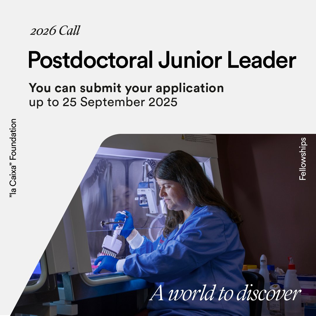 Investigación y Transferencia ULL (@invest_ull) on Twitter photo Convocatoria Retaining 2026 de la <a href="/FundlaCaixa/">Fundación ”la Caixa”</a>, por la que se concederán 20 becas de posdoctorado Junior Leader en disciplinas STEM
📆Hasta el 25/09
🔗Más información: fundacionlacaixa.org/es/becas-posdo… Convocatoria Retaining 2026 de la <a href="/FundlaCaixa/">Fundación ”la Caixa”</a>, por la que se concederán 20 becas de posdoctorado Junior Leader en disciplinas STEM
📆Hasta el 25/09
🔗Más información: fundacionlacaixa.org/es/becas-posdo…