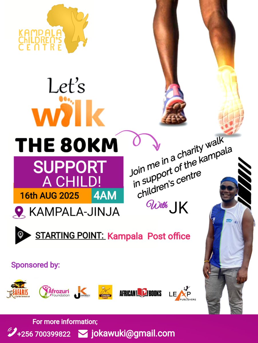 JosephKawuki's tweet photo. Good day.
Please consider supporting us. we are raising money for welfare for Kampala Children's center https://t.co/WEwEnyFrnY

Any contribution is welcome

Please reach out to us on +256700399822 or email at jokawuki@gmail.com

And those that want to join the walk yo welcome https://t.co/uKRN8kKN8o