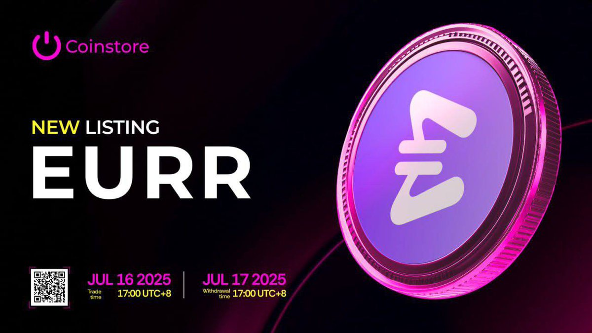 Expand your digital asset basket with EURR, the Euro-backed stablecoin.
Trusted by institutions and individuals, EURR maintains a 1:1 peg on Ethereum and is now trading on <a href="/CoinstoreExc/">Coinstore</a>.

📅 Release Date: July 16, 2025
🕕 Time: 17:00 UTC+8
📊 Over 10M EURR tokens.