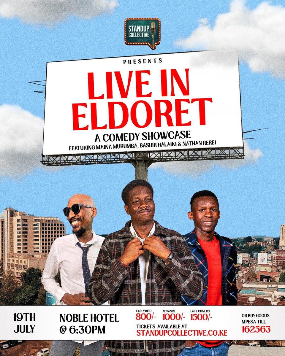 I left Eldoret 7 years ago with big dreams. This Saturday I get to perform in my hometown where my Comedy Dreams were born. This is special 🙏. Get those tickets 😁 

standupcollective.co.ke/buytickets?eve…
