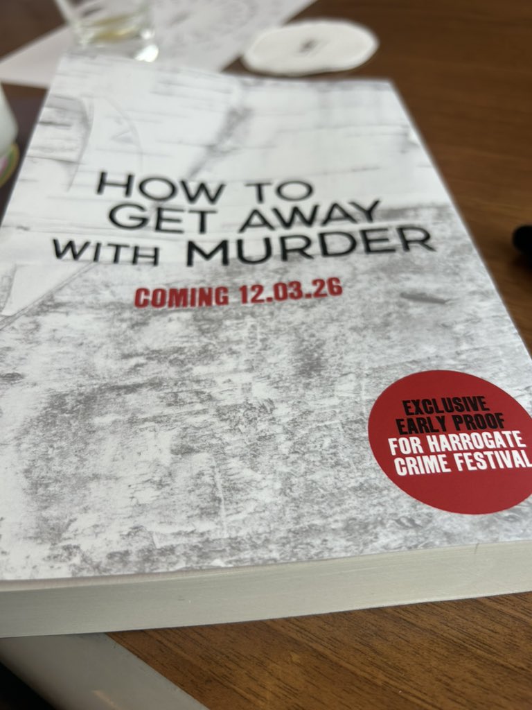 alisonbarrow's tweet image. On my way to #TheakstonsCrime where we have pre-launched many (MANY!) huge global bestsellers. Rereading this dark, clever slice of pulse-beating fiction- a major debut coming 2026. Find me at Harrogate and I'll share a proof... #HowToGetAwayWithMurder 📚@BeccaPhilipson