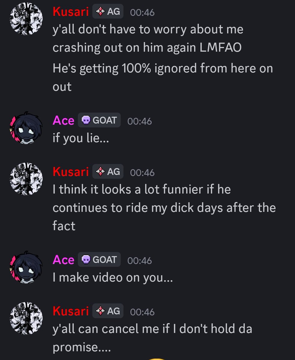 Saammuel's tweet image. Kusari did say that we don't have to worry about him crashing out at GivenAnt again and that he will ignore him, and if he does crash out again, we can "cancel him," in Kusari's words. I believe making fun of Ants recently passed dog several times, qualifies there.