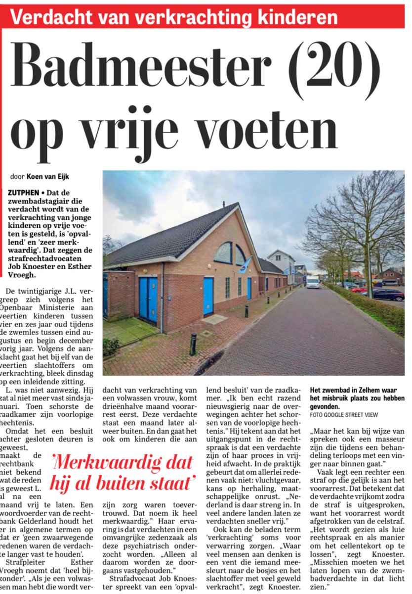 Je geloof het niet maar in Nederland is het genormaliseerd om grote voor grote misdaden (kijk naar Driekus K) je straf in vrijheid af te wachten? Ze vergeten 1 ding: de slachtoffers zijn nooit meer vrij!