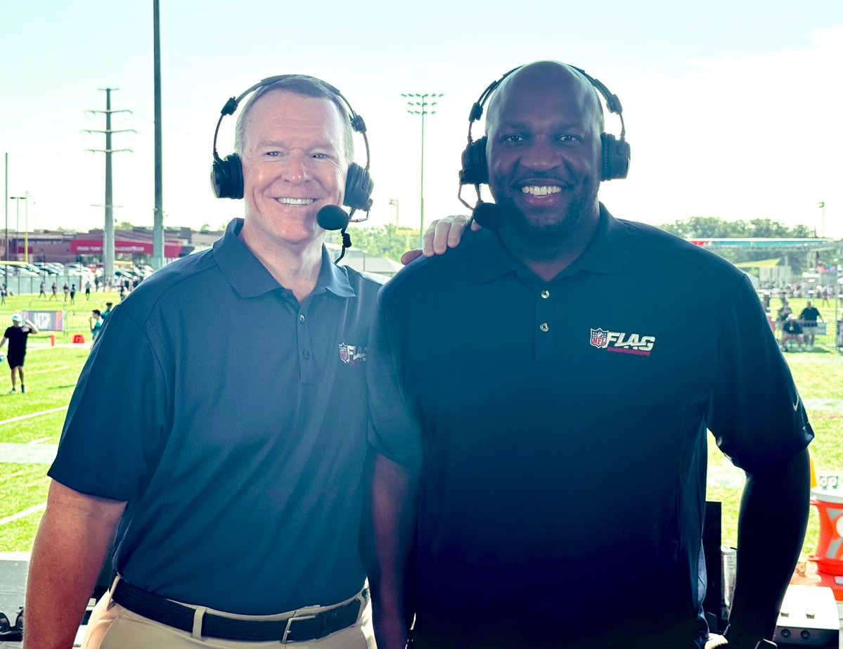 WesDurham's tweet image. Headed back to @ProFootballHOF today for @NFLFLAG Championship on @espn / @abc / @nflnetwork and their platforms. Excited to be working with the great @kirkmorrison again starting Friday on the “Digital Field”.