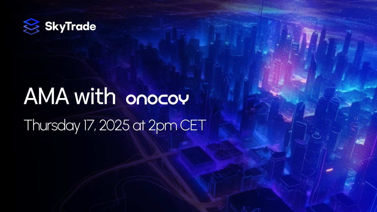 SkyTrade (@skytradenetwork) on Twitter photo 🔥 AMA incoming!
We’re going LIVE with <a href="/onocoyRTK/">onocoy Association</a> and <a href="/droneevtol/">Jonathan Dockrell - Where is my flying car?</a> Today July 17 at 2PM CET!
Get your DePIN, Air Rights, Drone & crypto questions ready.
Prizes for the best questions and more rewards to be announced on the AMA!
x.com/i/spaces/1dRKZ… 🔥 AMA incoming!
We’re going LIVE with <a href="/onocoyRTK/">onocoy Association</a> and <a href="/droneevtol/">Jonathan Dockrell - Where is my flying car?</a> Today July 17 at 2PM CET!
Get your DePIN, Air Rights, Drone & crypto questions ready.
Prizes for the best questions and more rewards to be announced on the AMA!
x.com/i/spaces/1dRKZ…
