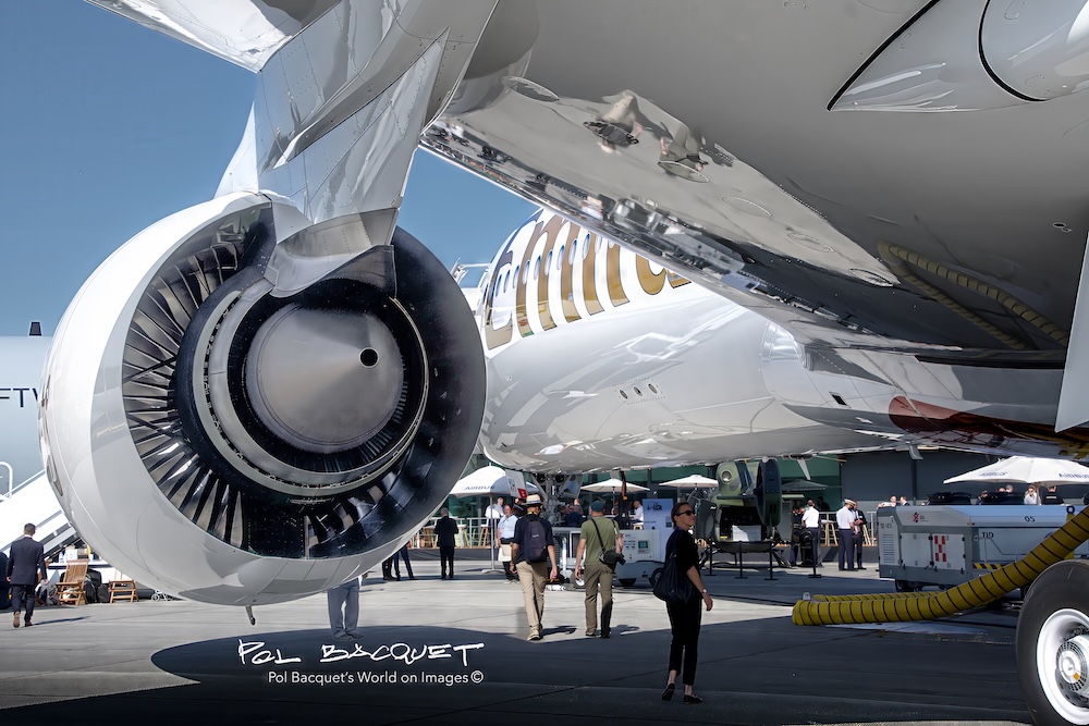 At #PAS25 #parisairshow #parisairshow2025 - Under a recent <a href="/emirates/">Emirates</a>  <a href="/Airbus/">Airbus</a> #A350-900... luxurious inside and gorgeous plane ! - #avgeek #avgeeks #aviationphoto #aviacion #aviation