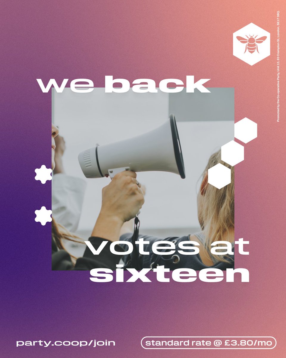 CoopParty's tweet image. 📢 In 2017, we backed our now-Chair @JimFromOldham’s Votes at 16 Bill, building on years of work as part of the Votes at 16 coalition.
From youth wings to Parliaments, we’ve campaigned for change. Young people deserve a voice, and we're thrilled to see today's reforms.