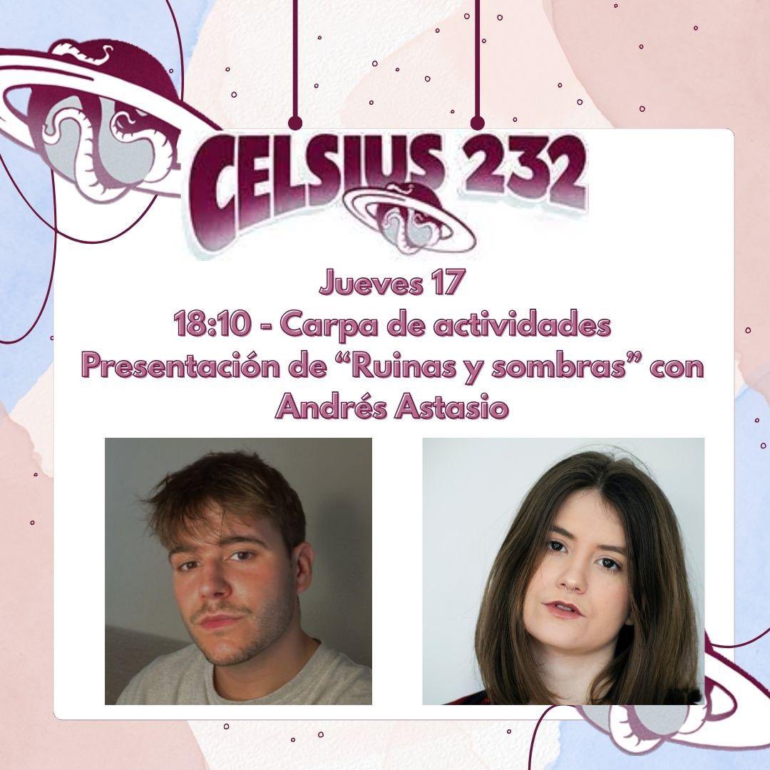Andrés Astasio (@andres_astasio) on Twitter photo Esta tarde nos vemos en la carpa de actividades del Celsius a las 18:10 para hablar de ruinas y sombras 🖤 Esta tarde nos vemos en la carpa de actividades del Celsius a las 18:10 para hablar de ruinas y sombras 🖤