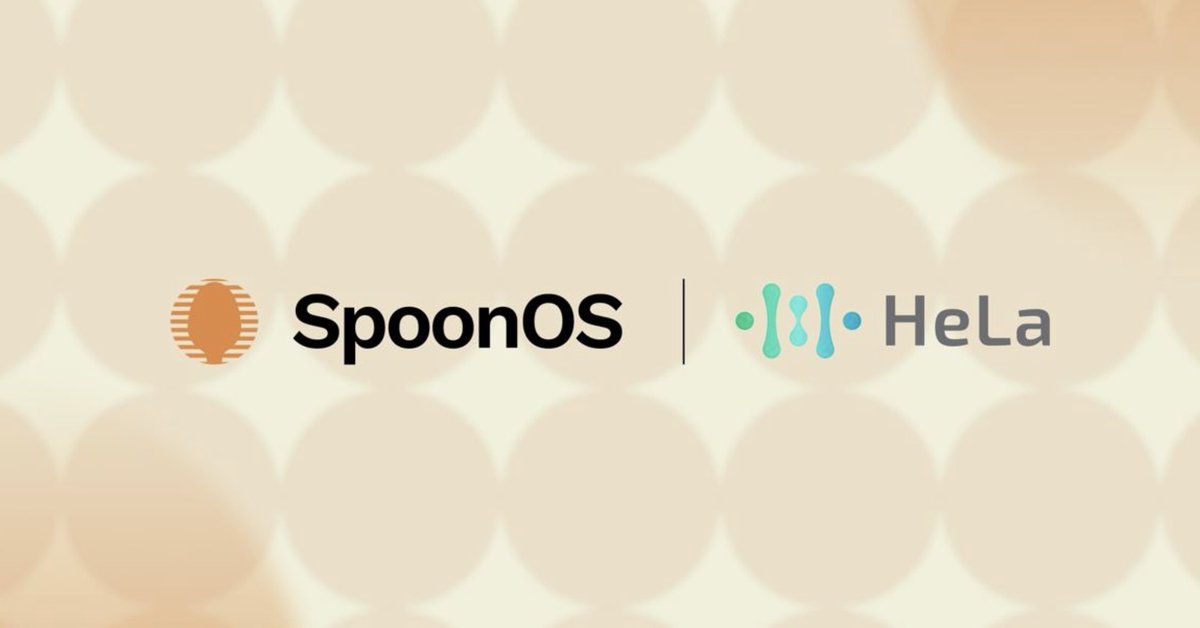 NeoWorldJapan's tweet image. 🚀SpoonOSが @Hela_Network と提携！

AIエージェントが進化する新たな領域へ。
DeFi・トレード・自律型クオンツがオンチェーンで動き出します🧠✨

次世代の戦略と実行力にご期待ください！
#SpoonOS #AI #DeFi #Web3