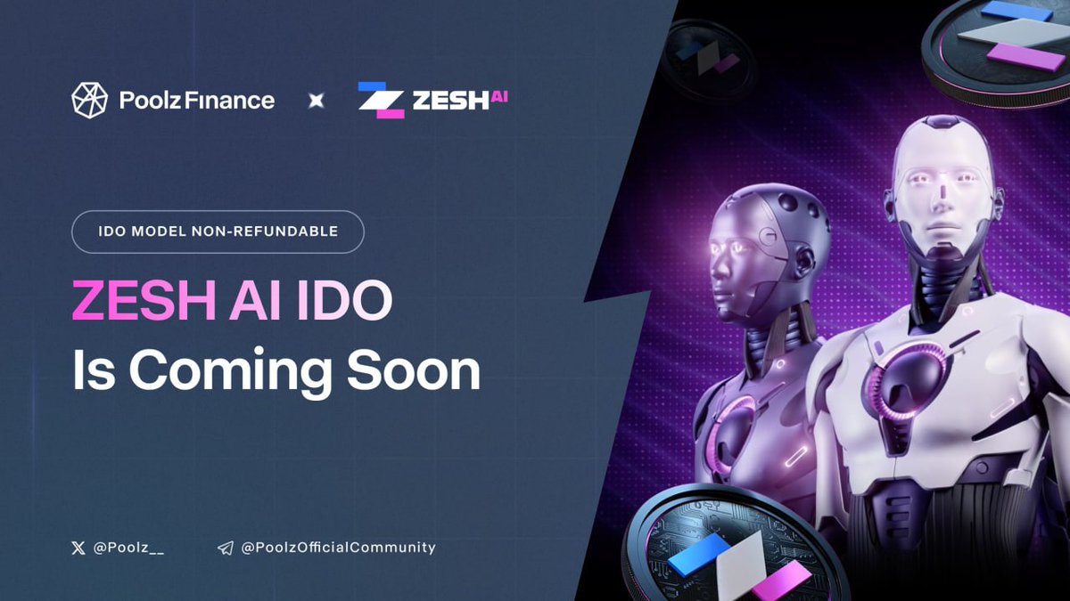 Poolz Finance | We’re Hiring! (@poolz__) on Twitter photo Zesh AI IDO is Coming Soon!
<a href="/ZeshApps/">Zesh AI Layer</a> is an AI-powered platform revolutionizing Web3 with advanced tools for KOLs, projects, and communities. Built on SUI and ETH, Zesh empowers authentic engagement, campaign optimization, and AI Agent creation - all backed by a deflationary Zesh AI IDO is Coming Soon!
<a href="/ZeshApps/">Zesh AI Layer</a> is an AI-powered platform revolutionizing Web3 with advanced tools for KOLs, projects, and communities. Built on SUI and ETH, Zesh empowers authentic engagement, campaign optimization, and AI Agent creation - all backed by a deflationary