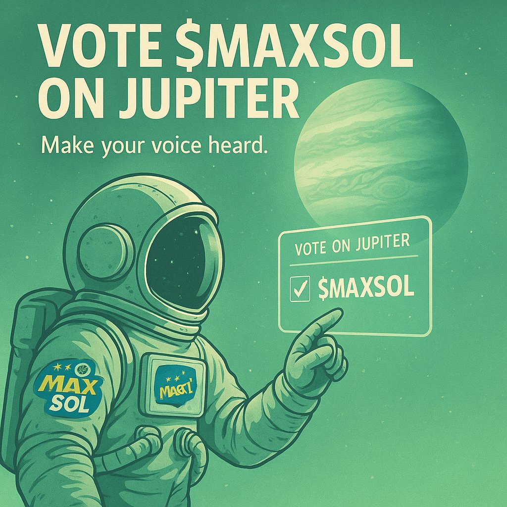 MaxSol_lottery's tweet image. Verifed X Account? Let’s get listed!
Vote for $MAXSOL on Jupiter!
Go to : jup.ag/tokens/JDSebaQ… and connect your verified X account - and vote! Every vote counts!