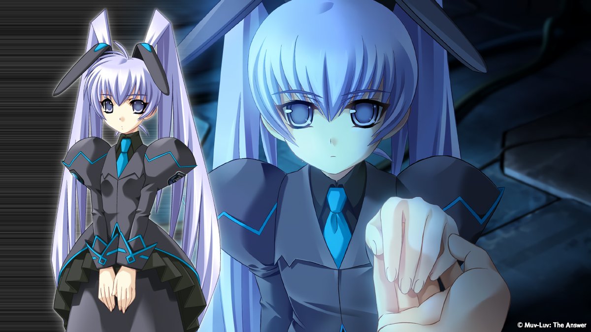 ◤キャラクター紹介
　　　社霞　　　◢

横浜基地地下19階にある部屋で、主人公が出会った少女。
いつも脳髄の入ったシリンダーと共に過ごしています。

『マブラヴ』アンリミテッド編を経て、霞の謎が明らかになる『マブラヴ オルタネイティヴ』の展開はプレイ当時衝撃でした！