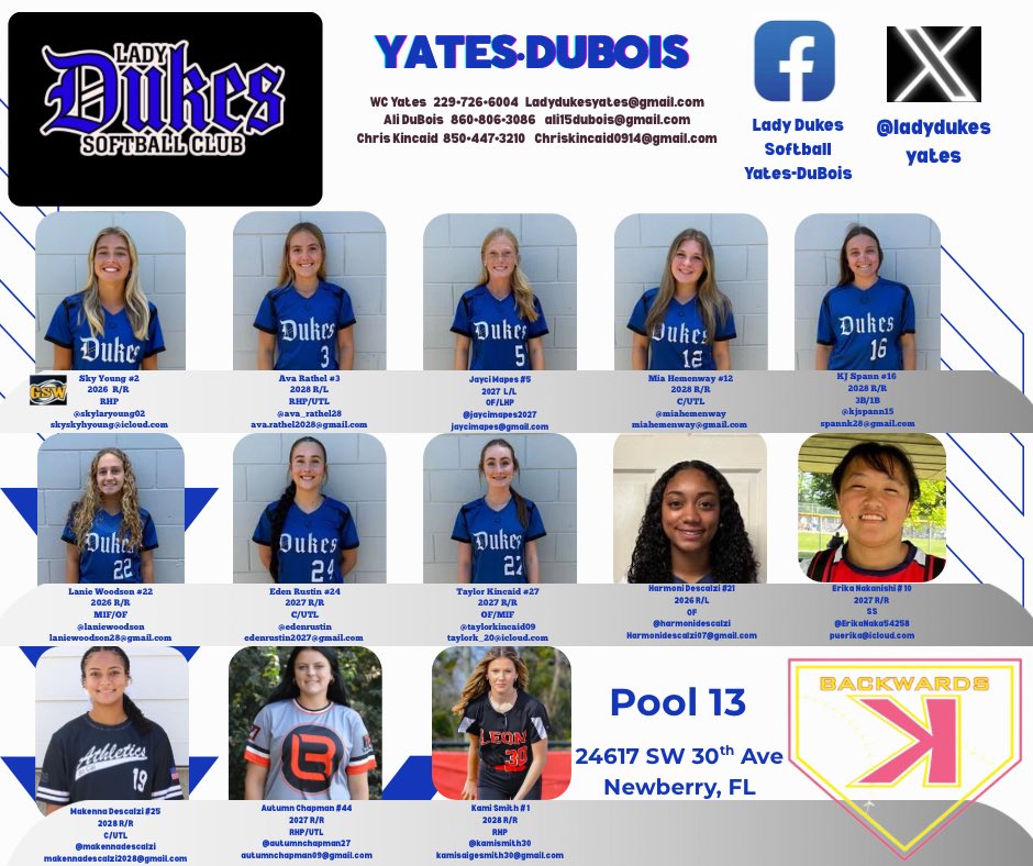 Next stop <a href="/BackwardsKJax/">Backwards K Softball</a> 
<a href="/JaneaMobley11/">Janea Mobley</a> <a href="/JaiHoover/">Jaimie Hoover</a> <a href="/WillHessSB/">Will Hess</a> <a href="/mgarst3/">Megan Garst</a> <a href="/tbullard71/">Tanner Bullard</a> <a href="/Coach_Zig_Zeger/">🥎Coach_Zig_Zeger🥎</a> <a href="/purepowerpitch/">''Coach Mike'' Ellison</a> <a href="/AllyneClark/">Coach Al</a> <a href="/kayleeallen88/">Kaylee Allen</a> <a href="/CoachPetikS/">Shelby Petik</a> <a href="/MikeMeyersFIU/">Mike Meyers</a> <a href="/FloridaTechSB/">Florida Tech Softball</a> <a href="/MartiLittlefie1/">Marti Littlefield</a> <a href="/fswsoftball/">FSW Softball</a> <a href="/SabrinaHartsel1/">Sabrina Hartsell</a> <a href="/_GSWSoftball/">GSW Softball</a> <a href="/CommodoreBuc/">Scot Thomas</a> <a href="/jakesidwell29/">Jake Sidwell</a>