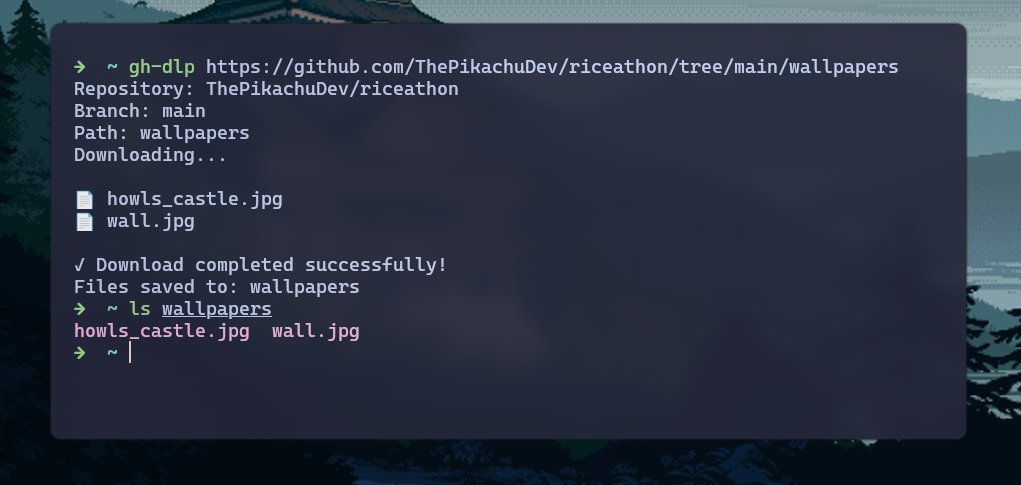 ThePikachuDev's tweet image. 🚀 Introducing gh-dlp :

The fastest way to download any GitHub subfolder — no more cloning entire repos just for one damn folder.

Want that wallpaper folder from someone’s dotfiles?
Or a 🔍 specific utility script?

👉 gh-dlp
⚡ Fast
🥷 Minimal
🪶 Lightweight
Go steal smart 💻