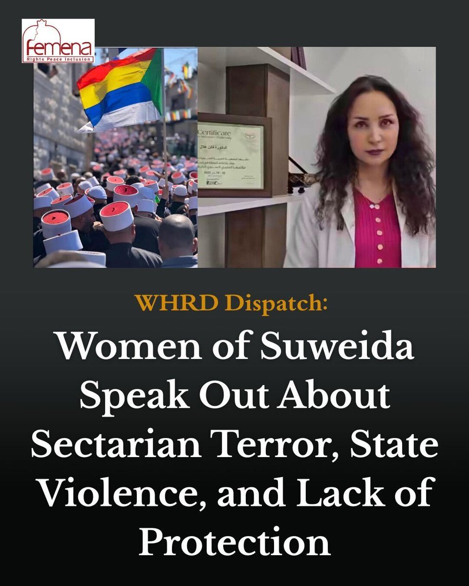 Since July 13, Suweida has faced one of Syria’s worst escalations. 200+ killed, Druze civilians targeted, women report sectarian &amp; gender-based violence. Read Femena’s full dispatch: femena.net/2025/07/17/wom…