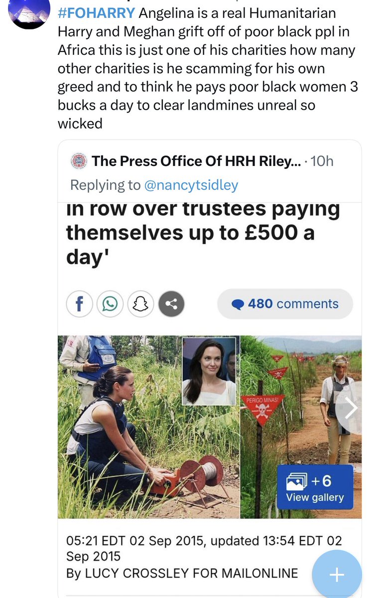HelenWh77714086's tweet photo. @sage1411 Angelina had some answers, 10years ago, who knows what’s gone on since. The trouble with #foharry pulling these PR stunts, is that because he’s despised, people start digging into the finances and work of these charities 😂. #DumbPrince #harryisawhingingliar #harryisagrifter https://t.co/c9uLnI71Bh