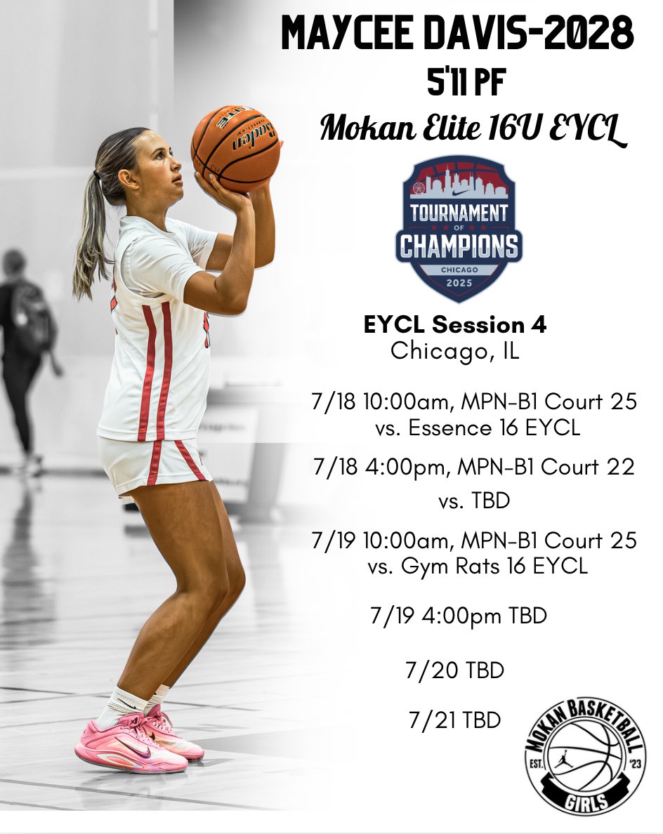Maycee Davis (@mayda2028) on Twitter photo Nike Nationals in Chicago!! Come check us out! <a href="/MokanGirls/">Mokan Girls Basketball</a> <a href="/AndyKelley47/">Andy Kelley</a> <a href="/Dylan_Evans85/">Dylan Evans</a> <a href="/Coach_dpaul/">Dwayne Paul</a> Nike Nationals in Chicago!! Come check us out! <a href="/MokanGirls/">Mokan Girls Basketball</a> <a href="/AndyKelley47/">Andy Kelley</a> <a href="/Dylan_Evans85/">Dylan Evans</a> <a href="/Coach_dpaul/">Dwayne Paul</a>